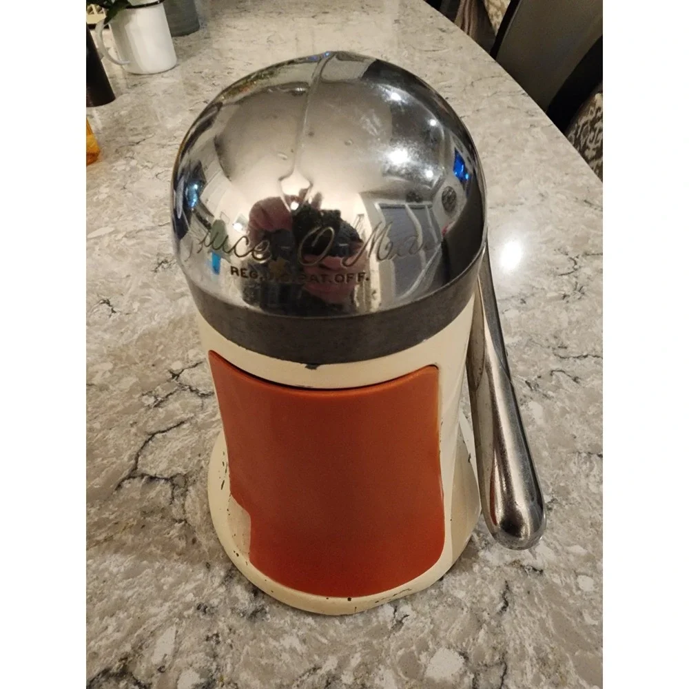 1940s Vintage RIVAL Juice O Mat Tilt Top Deco Manual Fruit Juicer MCM
